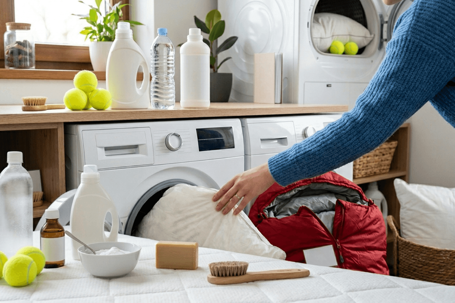 Jak vyprat péřový polštář a spacák